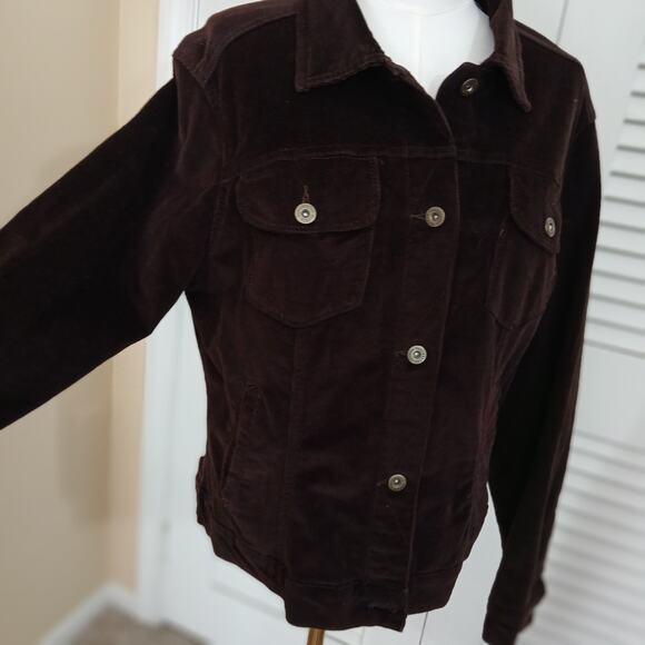 Gloria Vanderbilt Women's Large Brown Cotton/Spandex Blend Corduroy Jacket - Picture 1 of 14